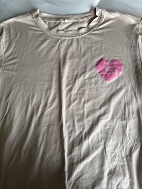 Cream Christian Tee with Pink Detailing